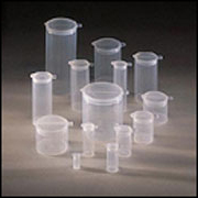 Bottles, Jars and Tubes Laboratory Grade PolyVials, Hinged Lid Containers.